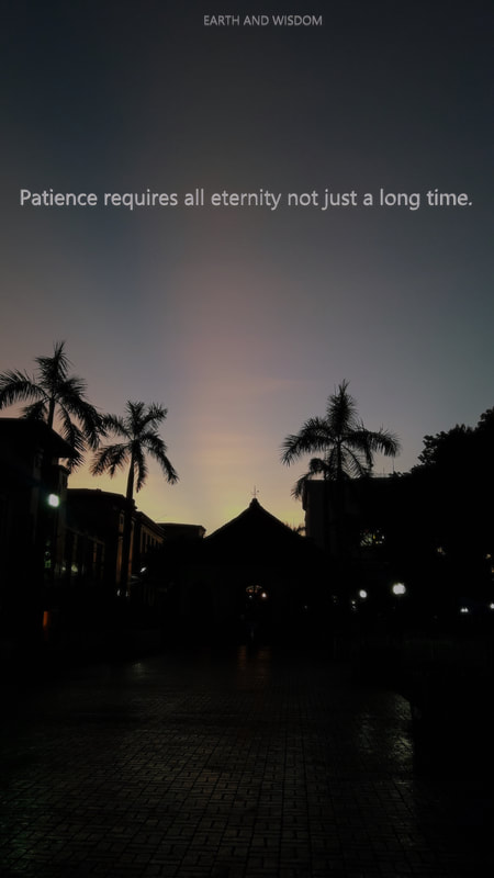 Patience requires all eternity not just a long time.