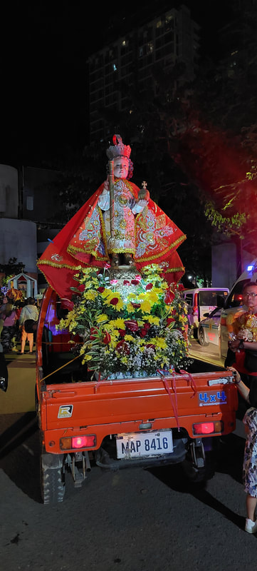 The Holy Child Jesus or the Santo Niño during the Penitential Walk with Jesus on January 5, 2023.