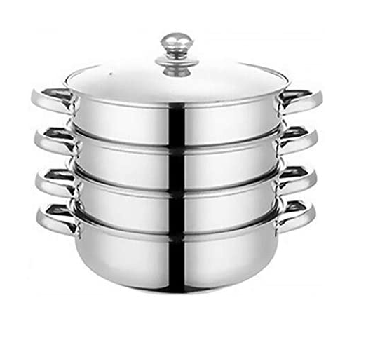 4/5 Tier Stainless Steel Steamer Meat Vegetable Cooking Steam Pot Kitchen Tool (4 Tier)
