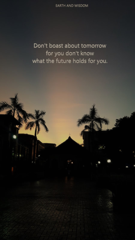 Don't Boast About Tomorrow, You Don't Know What The Future Holds For You