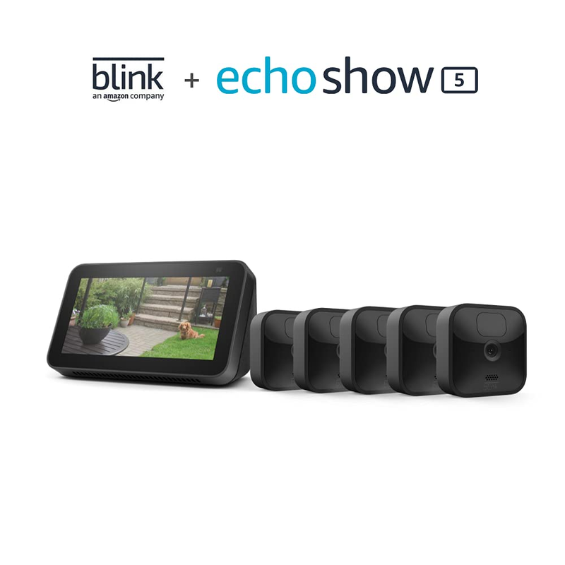 Blink Outdoor 5 Cam Kit bundle with Echo Show 5 (2nd Gen)