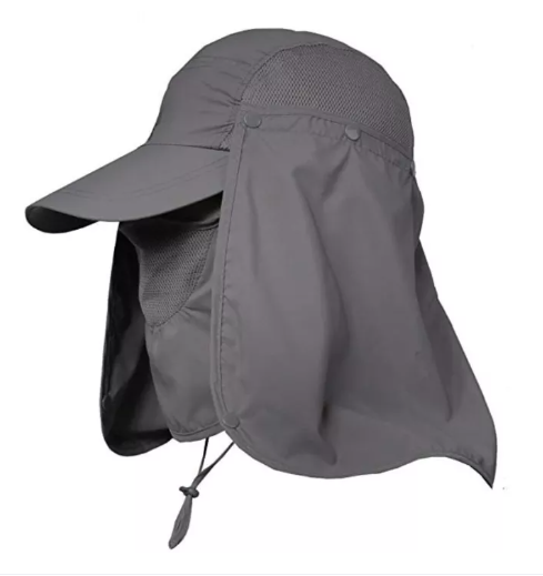 Men Fishing Visor Hat UV Protection Face Neck Outdoor Hiking Cover Sunscreen Cap