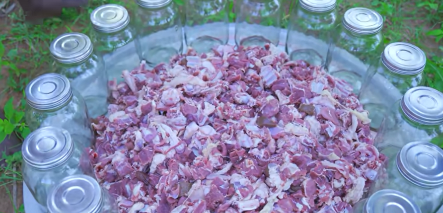 Cooking in Glass Jar and Canning Meat Recipe Cooking