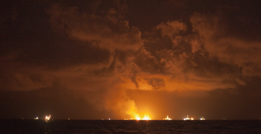 Deepwater Horizon Massive Fire In The Gulf Of Mexico | National Geographic