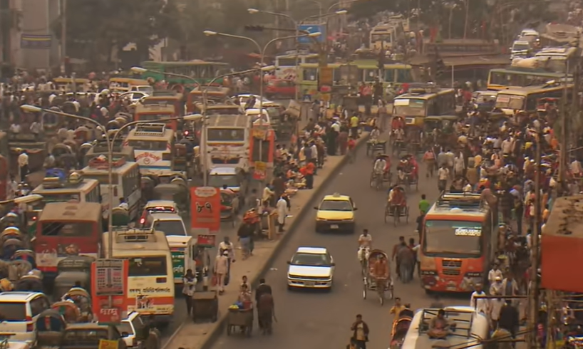 One of the World’s Most Dangerous Roads - The Nawabpur Road in Dhaka, Bangladesh