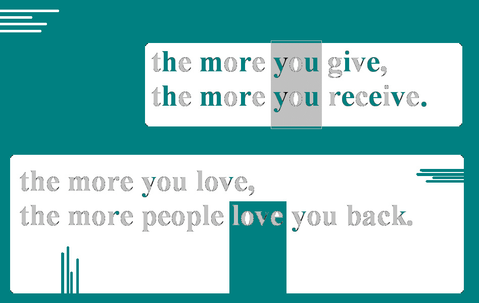 The More You Give The More You Receive