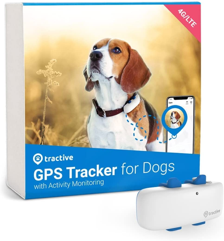 Tractive GPS Pet Tracker for Dogs - Waterproof, GPS Location & Smart Activity Tracker, Unlimited Range, Works with Any Collar (White)