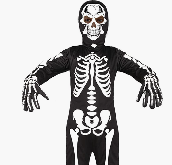 Sicypoty Kids Skeleton Costume Glow in the Dark Halloween Costume