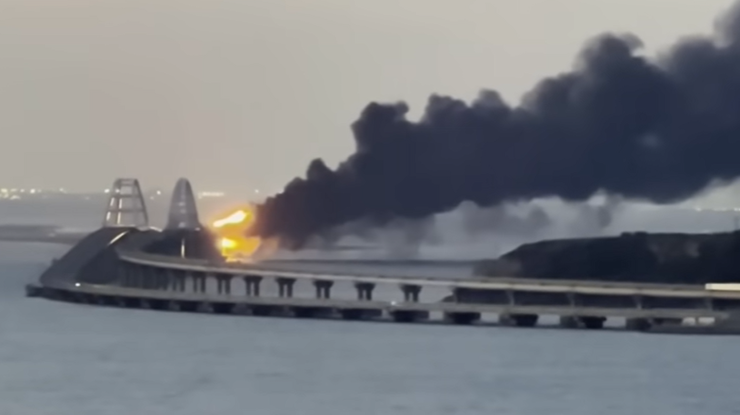 Large Explosion Damages Key Bridge Linking Russia to Crimea
