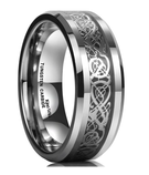 King Will DRAGON Men's 8mm Tungsten Carbide Ring
