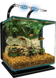 Marineland Contour Glass Aquarium Kit with Rail Light 3-Gallon